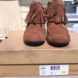 Born thora rust suede vintage bootie sz8